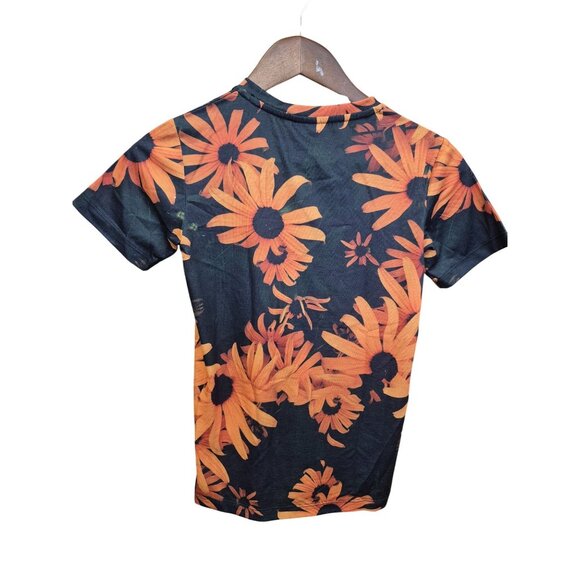 Hype. Black & Orange Floral T-Shirt 9-10Y Graphic Tee For Kids - Picture 5 of 5